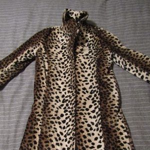Faux Leopard Print Coat Sz S/M